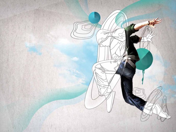 photoshop打造线描风格舞者壁纸平面作品设计制作教程