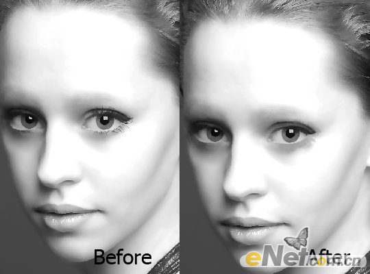 Photoshop将美女图片打造出瓷器般肌肤光泽效果