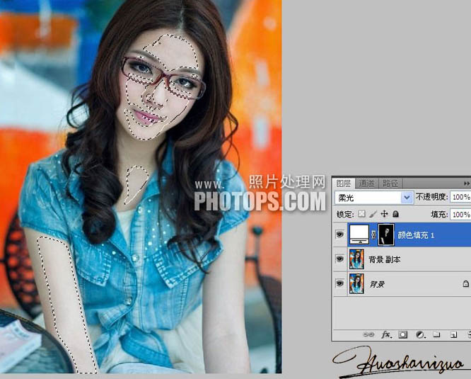 photoshop使用Lab模式为偏暗的美女图片加上甜美色