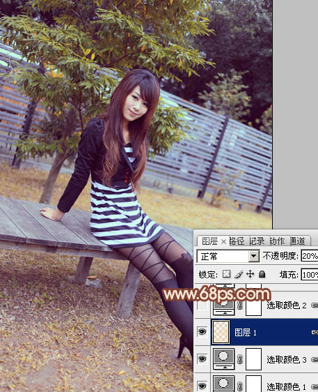 Photoshop为外景美女图片打造出朦胧的韩系暖调效果