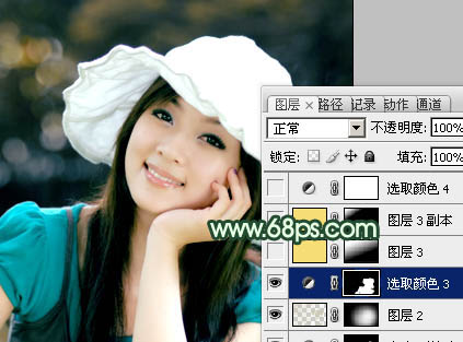 Photoshop将美女图片打造出柔美的韩系青黄色