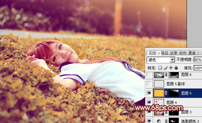 Photoshop为草地人物图片增加柔和暖色调效果实现方法