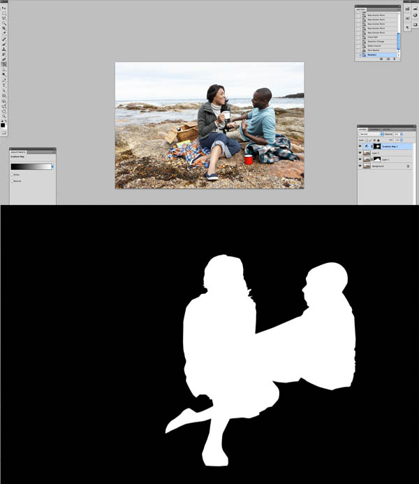 Photoshop将海边人物图片打造出怀旧的暗褐色效果