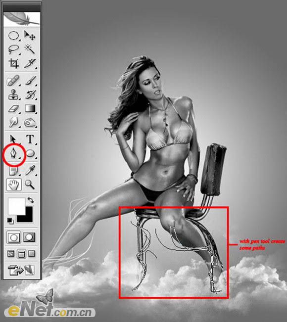 Photoshop将美女图片打造漂亮的灰色星空海报