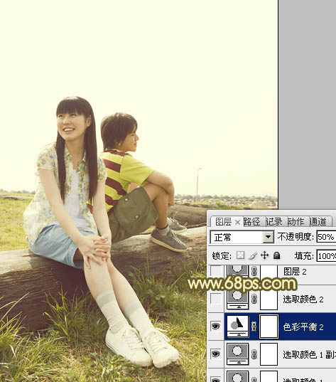 Photoshop将任务图片制作出淡淡的青黄韩系
