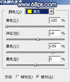 Photoshop将池塘边的人物图片调制成梦幻的蓝黄色效果