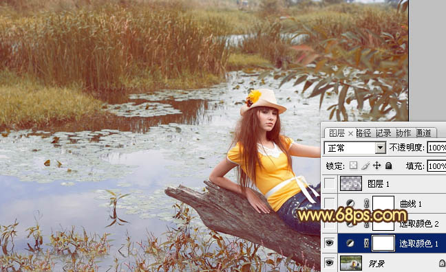 Photoshop为沼泽写真图片加上柔和的暖色效果