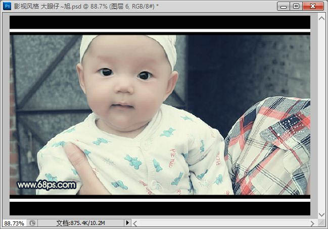 Photoshop将可爱宝宝照片调成漂亮的淡青色效果