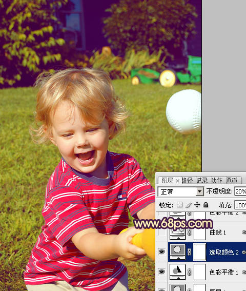 Photoshop为儿童照片加上柔和阳光色