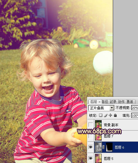 Photoshop为儿童照片加上柔和阳光色