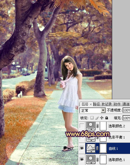 Photoshop将美女生活照片打造出唯美的橙红色效果