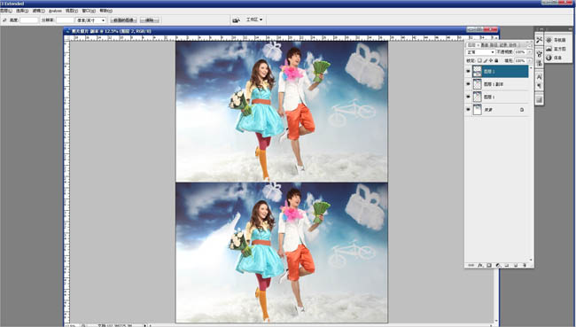 Photoshop将人物图片打造出创意的飘逸感觉的云彩背景效果
