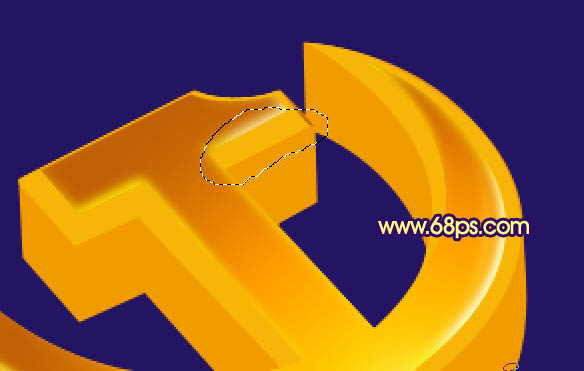 Photoshop将制作出漂亮的金色立体党徽效果