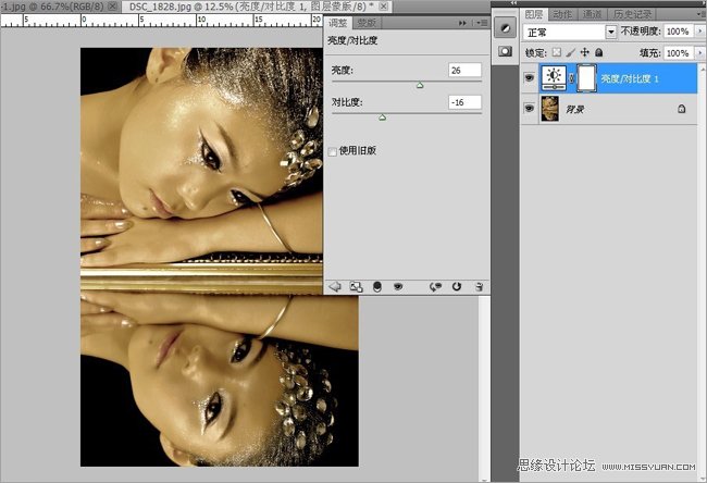 Photoshop将银白色广告人物头像调制出流行的金色质感肤色效果