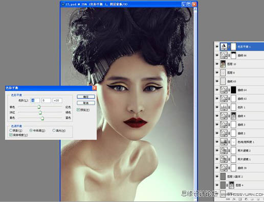 Photoshop将给模特头像制作出精确美化及增强质感效果