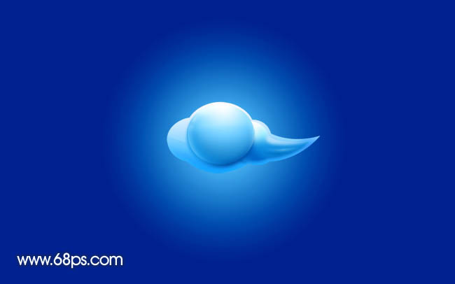 Photoshop将制作出一个漂亮的蓝色立体水晶祥云效果
