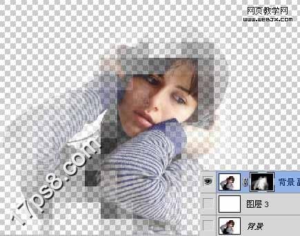 Photoshop将给美女图片添加透明马赛克边框实例教程