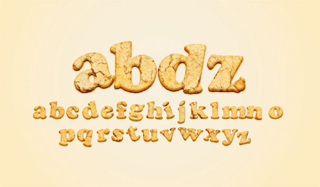 Photoshop教你怎样制作松脆的饼干字