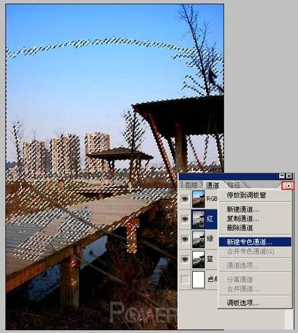 Photoshop将风景图片调成流行的青黄色