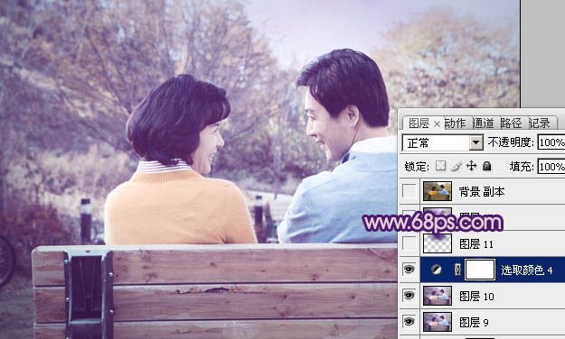 Photoshop将外景图片调成柔和的蓝调日韩色