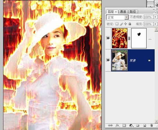 Photoshop制作超酷的烈火人像效果