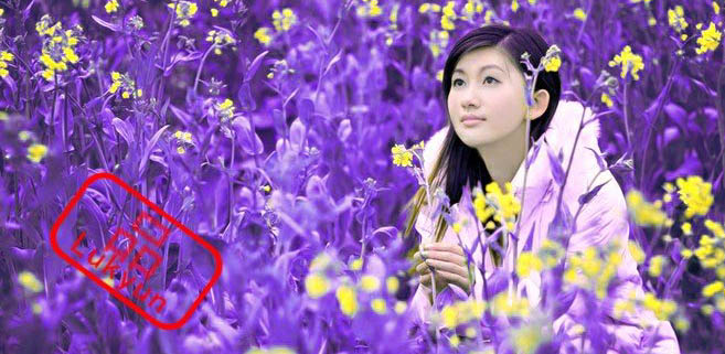 Photoshop制作梦幻的蓝紫色人物签名效果