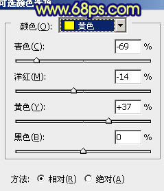 Photoshop将外景人物图片调成深蓝的秋季色