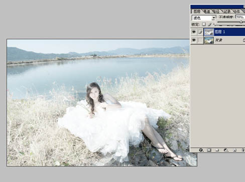 Photoshop打造红外线风格外景婚片