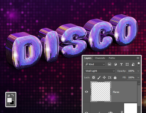 Photoshop利用自带的3D工具制作闪烁的舞厅灯光立体字