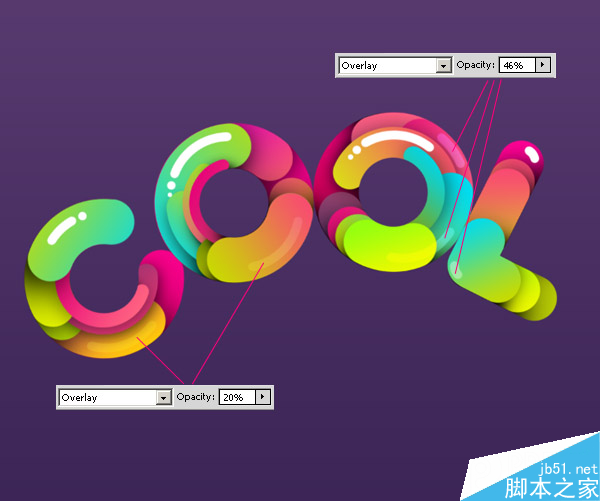 PS绘制一款色彩缤纷的可爱立体字效果