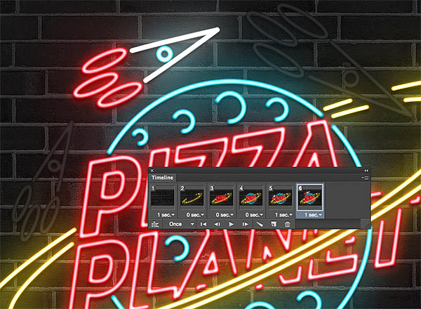PS与Ai结合制作gif闪动的餐厅霓虹灯招牌字
