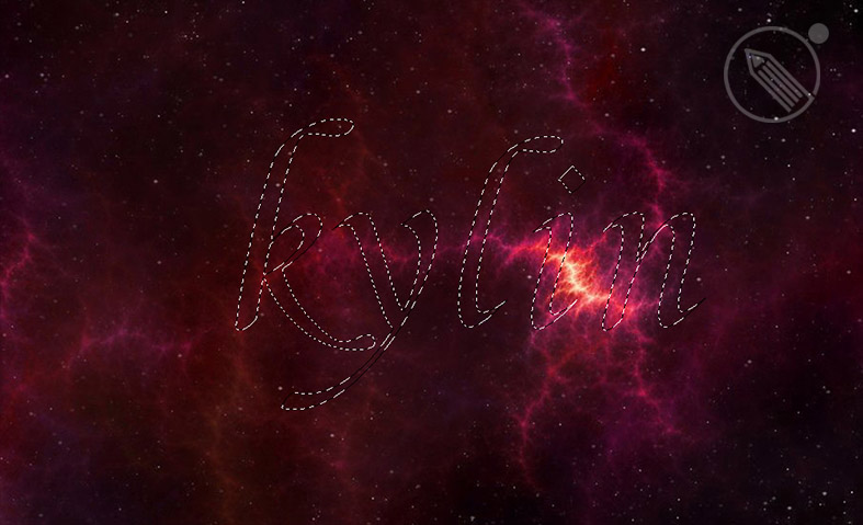 Photoshop制作火焰闪电装饰的星空艺术字教程