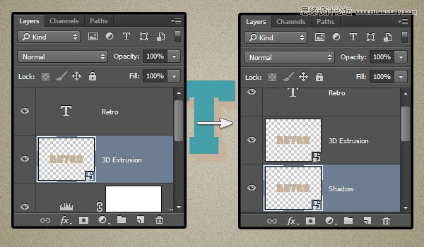 Photoshop设计制作复古风格的3D艺术字教程