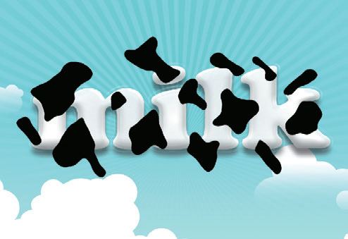 ps设计制作可爱好看的3D卡通牛奶字教程