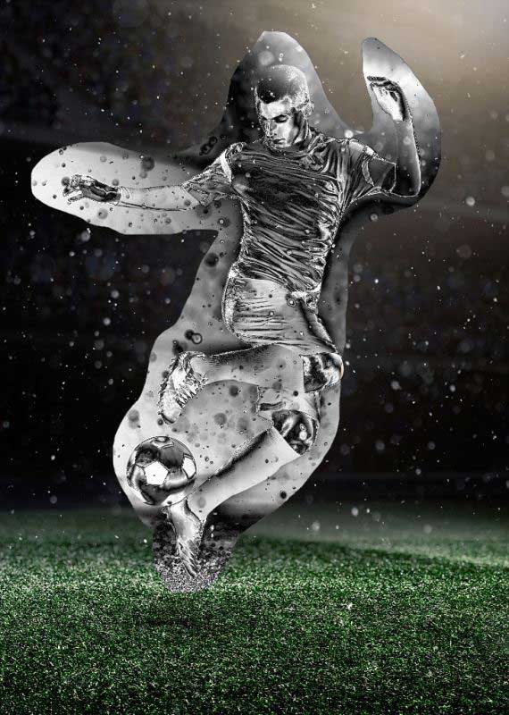 Photoshop设计以金人为主题的2018世界杯宣传海报