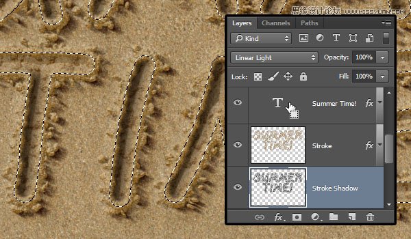 Photoshop制作逼真的在沙滩写字的效果教程