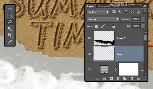 Photoshop制作逼真的在沙滩写字的效果教程