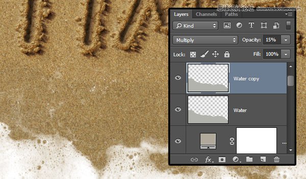 Photoshop制作逼真的在沙滩写字的效果教程