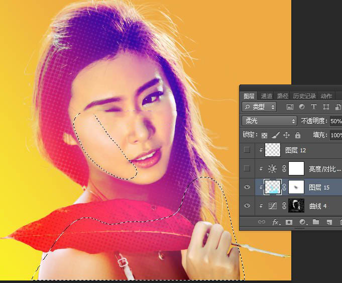 Photoshop给美女人像添加绚丽的彩色半调网纹效果教程