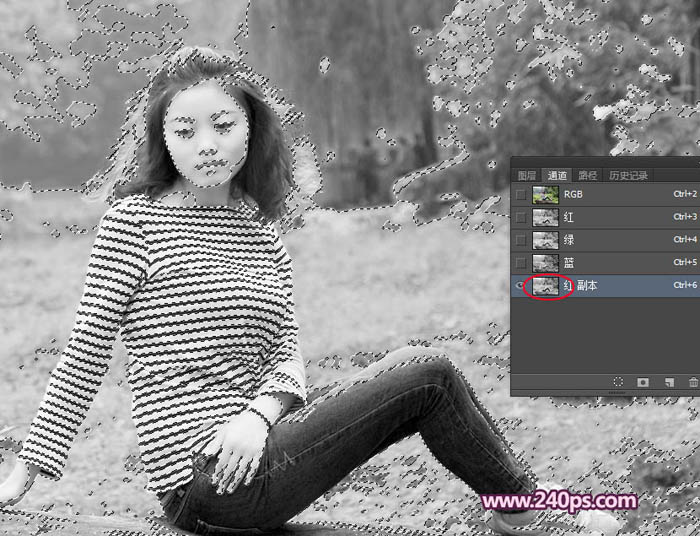 Photoshop利用通道抠出精细的发丝及更换背景色