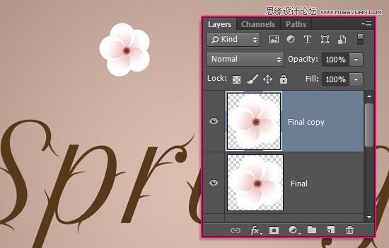七夕将至 Photoshop设计清新淡雅的樱花效果字体