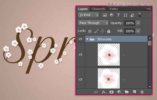 七夕将至 Photoshop设计清新淡雅的樱花效果字体
