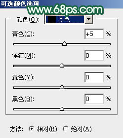 Photoshop调出暗调秋季青红色树林人物图片