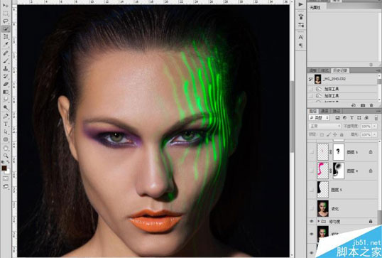 Photoshop详细解析荧光妆容人像片后期商业修图教程