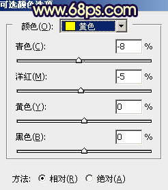 Photoshop草地上的人物调制出偏冷的黄褐色