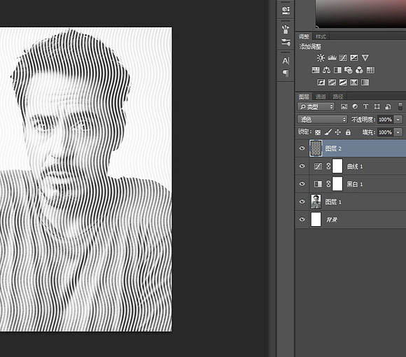 Photoshop利用滤镜及图层叠加制作复古半调纹理人像