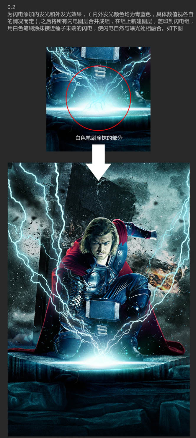 Photoshop设计制作超酷的复仇者联盟电影海报雷神篇