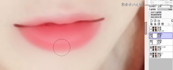 Photoshop详解美女人像水嫩嘴巴的转手绘绘制方法