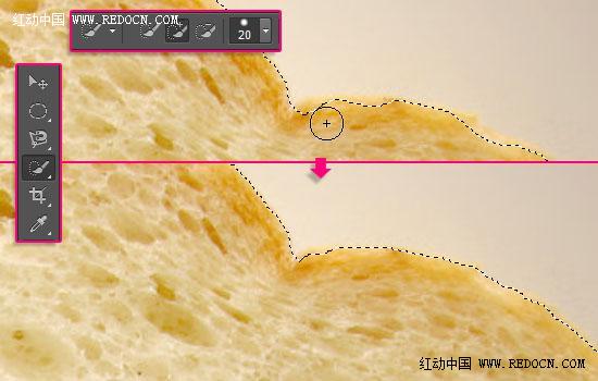 Photoshop将面包片上加上剔透的蜂蜜果酱字