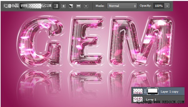 Photoshop设计打造出通透泡泡紫色宝石字